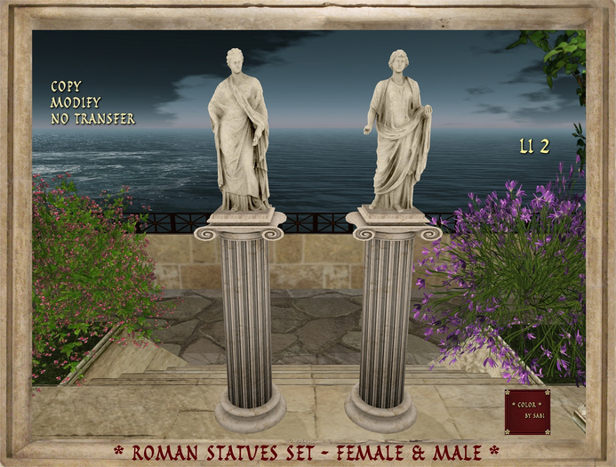 Second Life Marketplace Roman statues set female & male